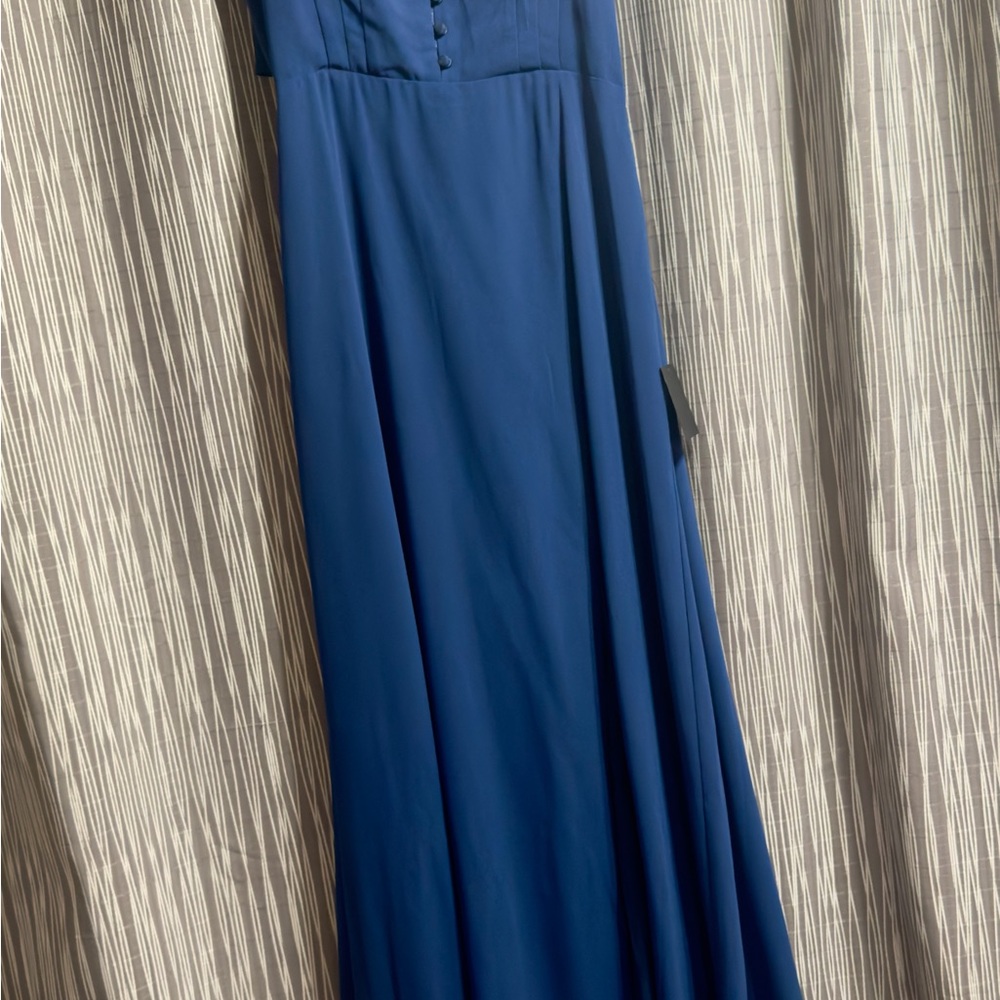 Lulu's Navy Blue Maxi Dress with Slit - Picture 8 of 10